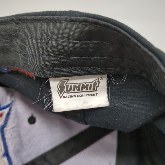 Summit Racing Equipment Strapback Baseball Cap Black One Size Embroidered Cotton - Picture 9 of 10